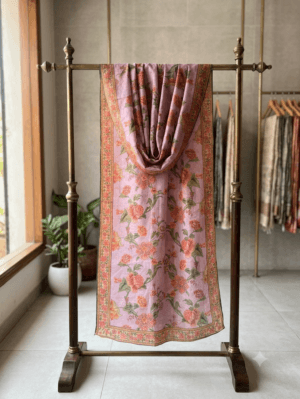 Pink Multi Printed Chiffon Dupatta