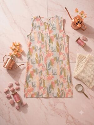 Women's Sleeveless Multi Print Shirt – Stitched