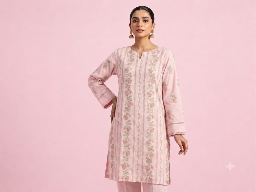 Lawn Pink Embroidered 2 Piece Suit - Unstitched